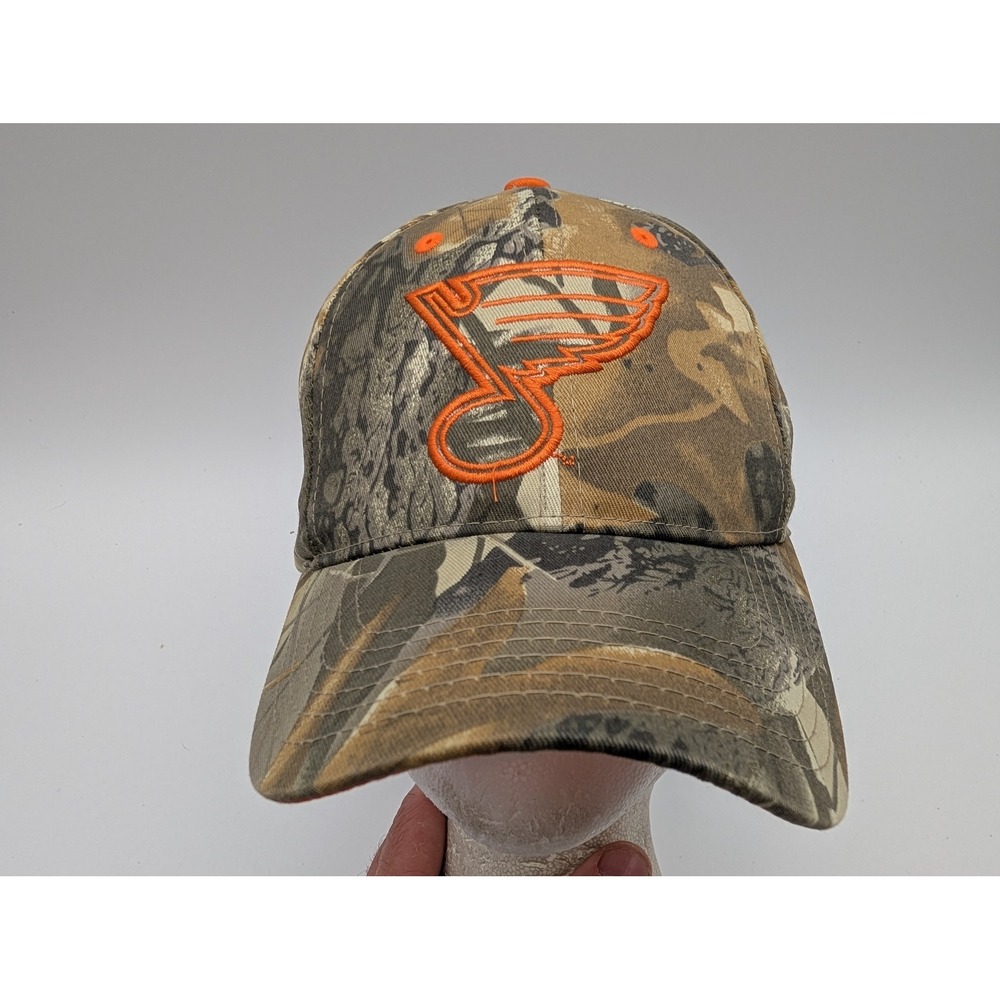 St Louis Blues Camo Hat Orange Embroidered Logo Melonwear Adjustable Baseball